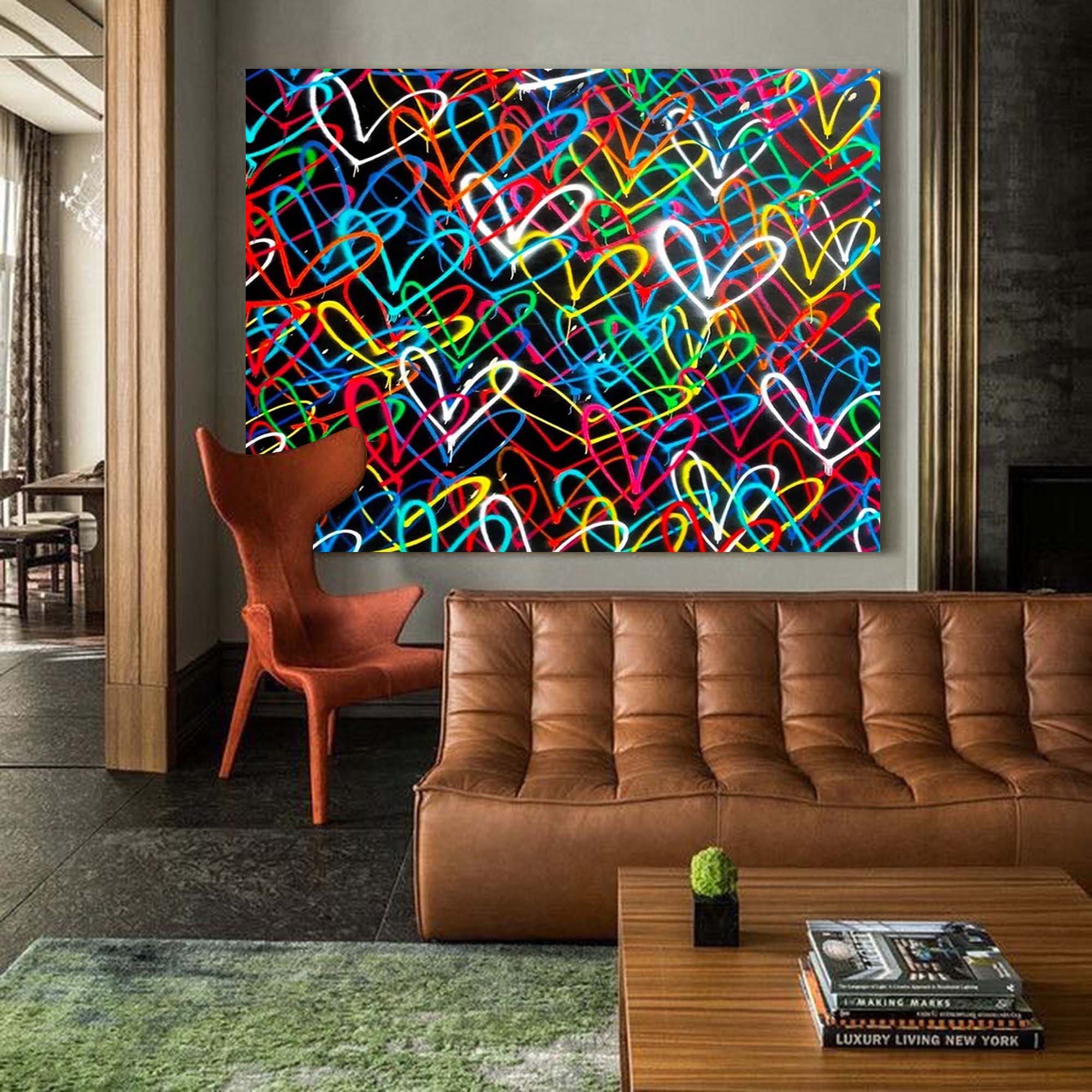 Love Hearts Graffiti Art-2GA005 - Neutralighting