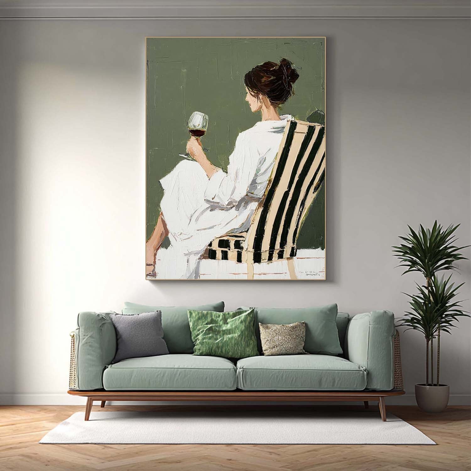 Wall Art People Retro Color Block Fashion