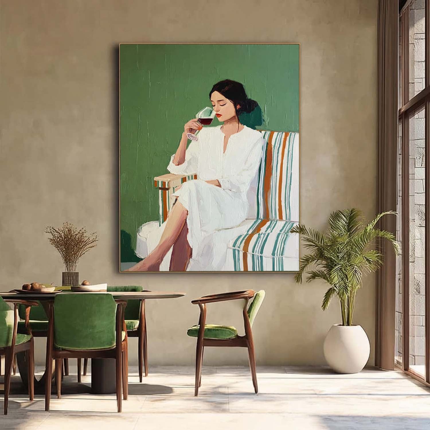 Wall Art Elegant Woman Fashion Intimate Scene