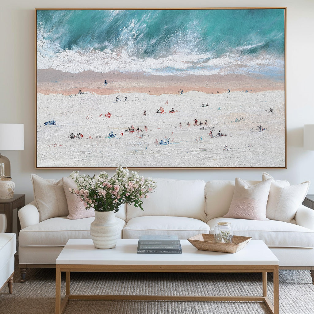 Ocean Wave Beach Scene Oil Painting