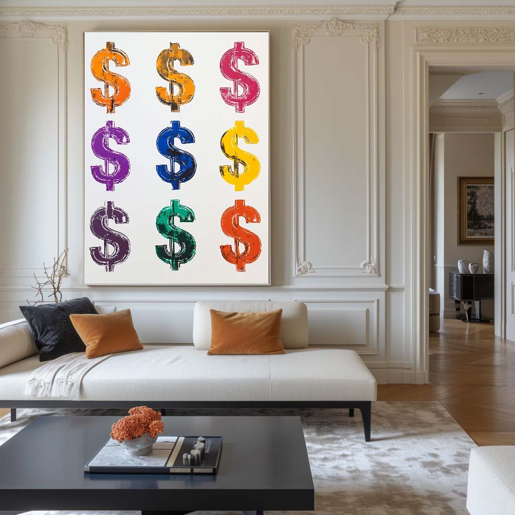 Retro Pop Dollar Canvas Wall Art Print