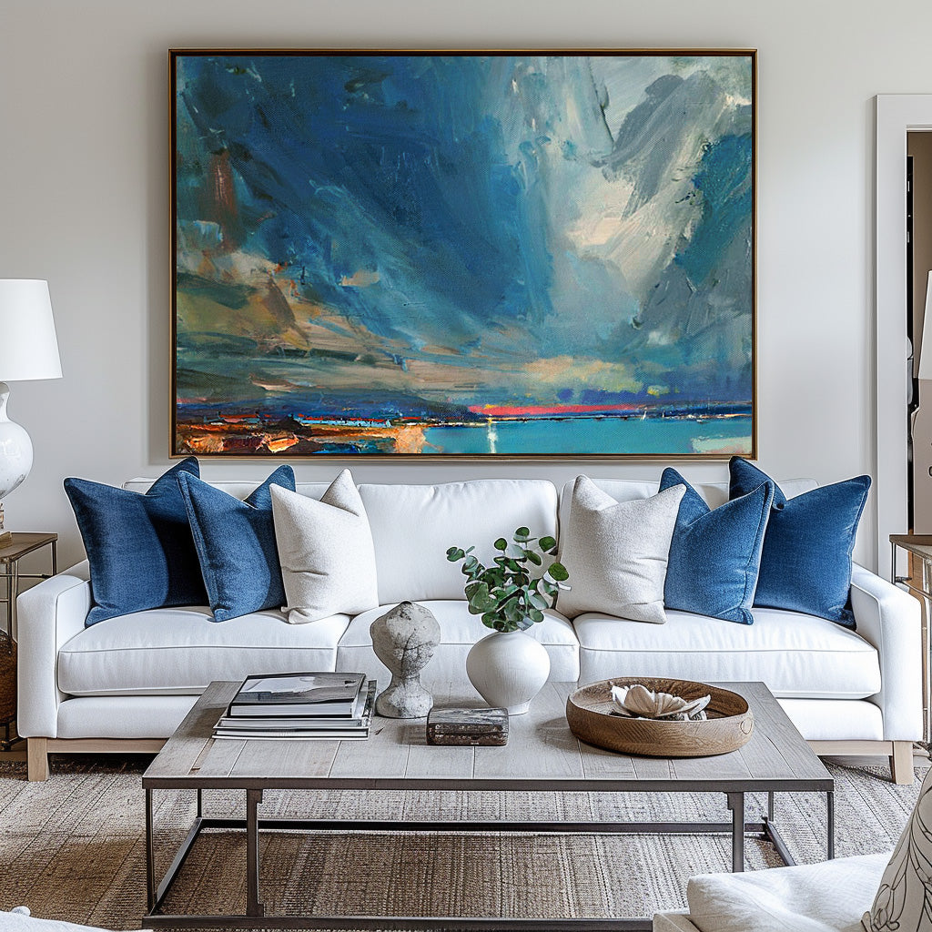 Abstract Coastal Painting ABSH48 - Neutralighting