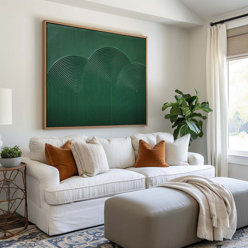 Emerald Green Geometric Abstract Painting