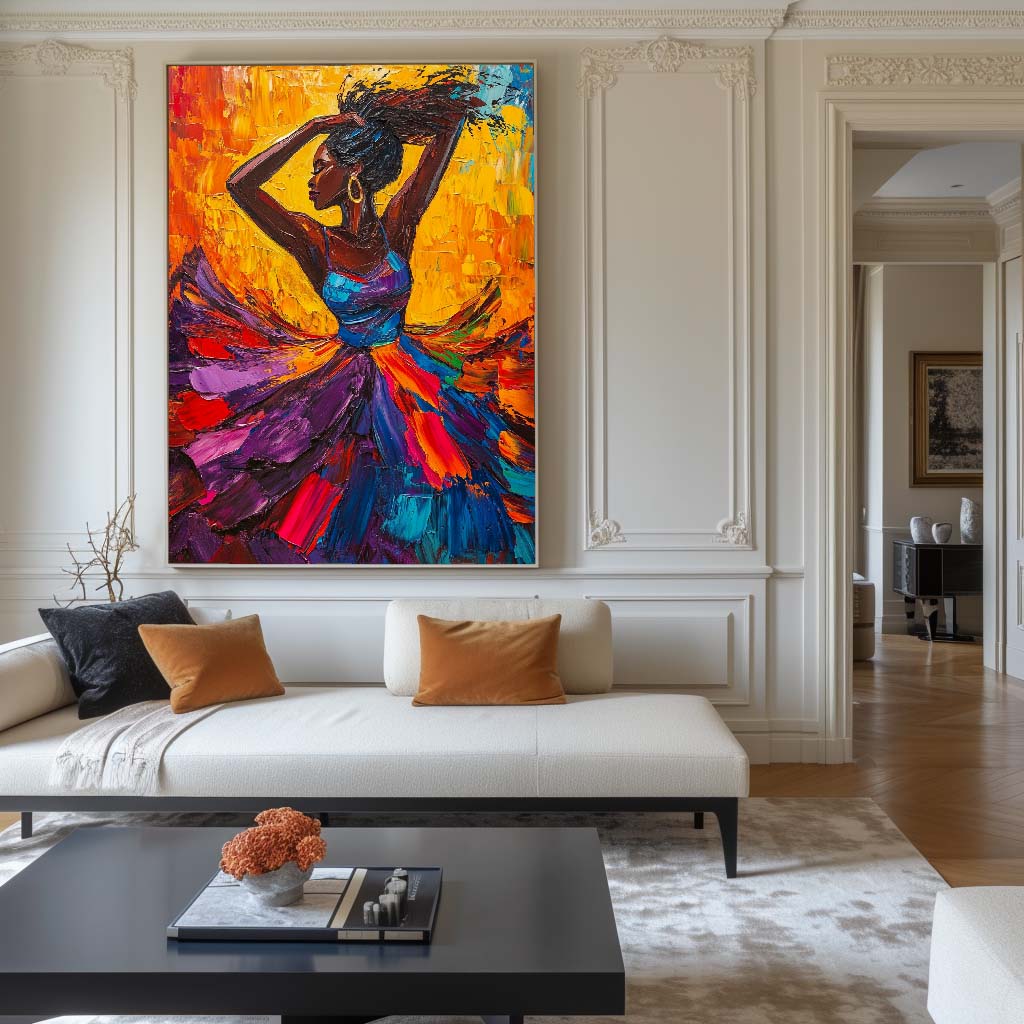 Colorful African Dancer Canvas Wall Art