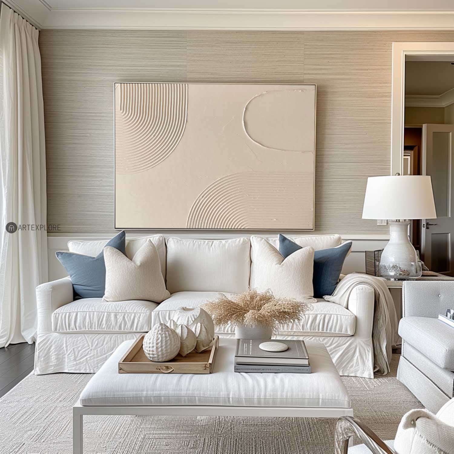 Sculptural Ripple Pattern Modern Painting