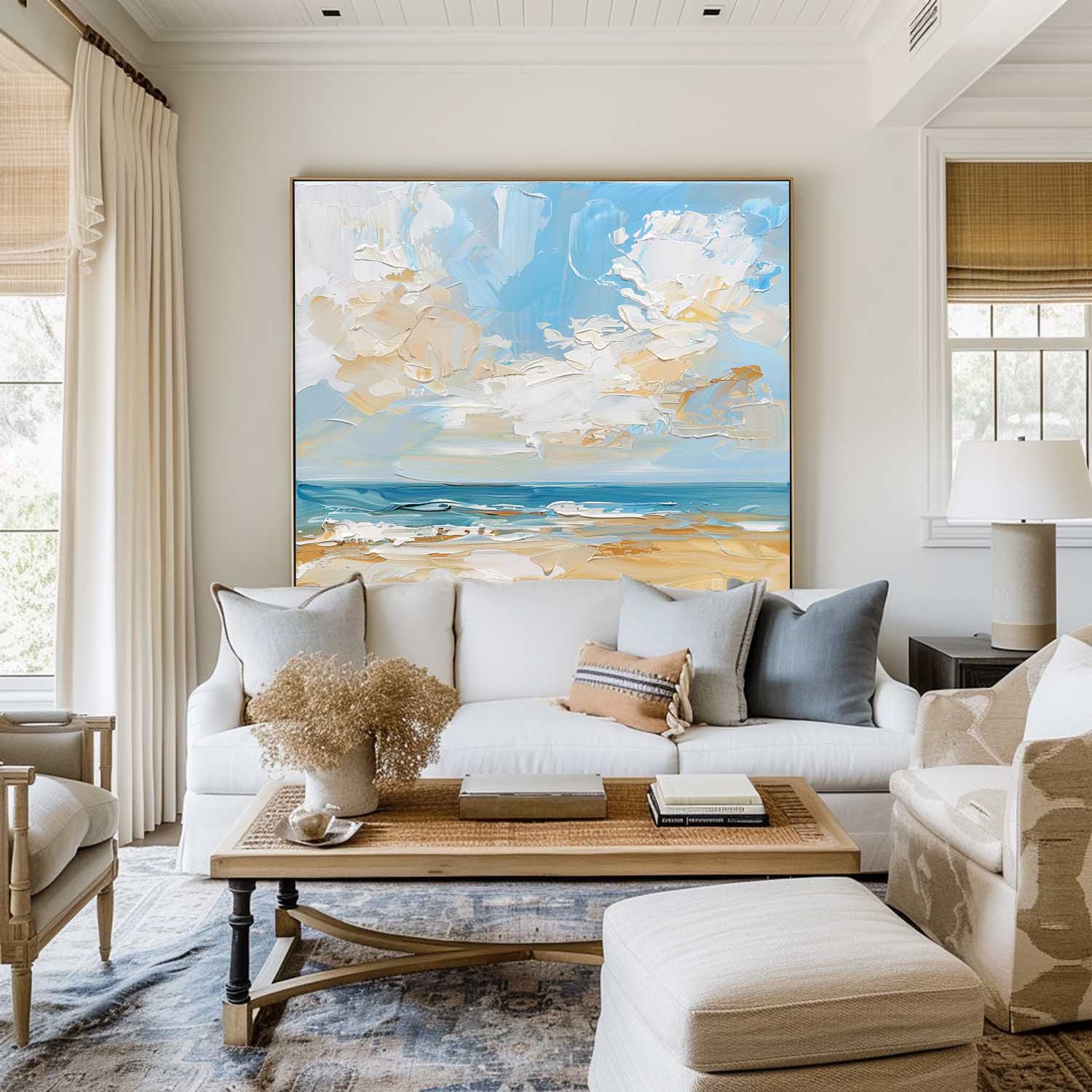 Abstract Coastal Seascape Painting