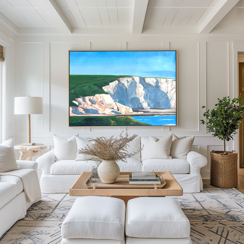 Coastal White Cliffs Landscape Canvas Wall Art