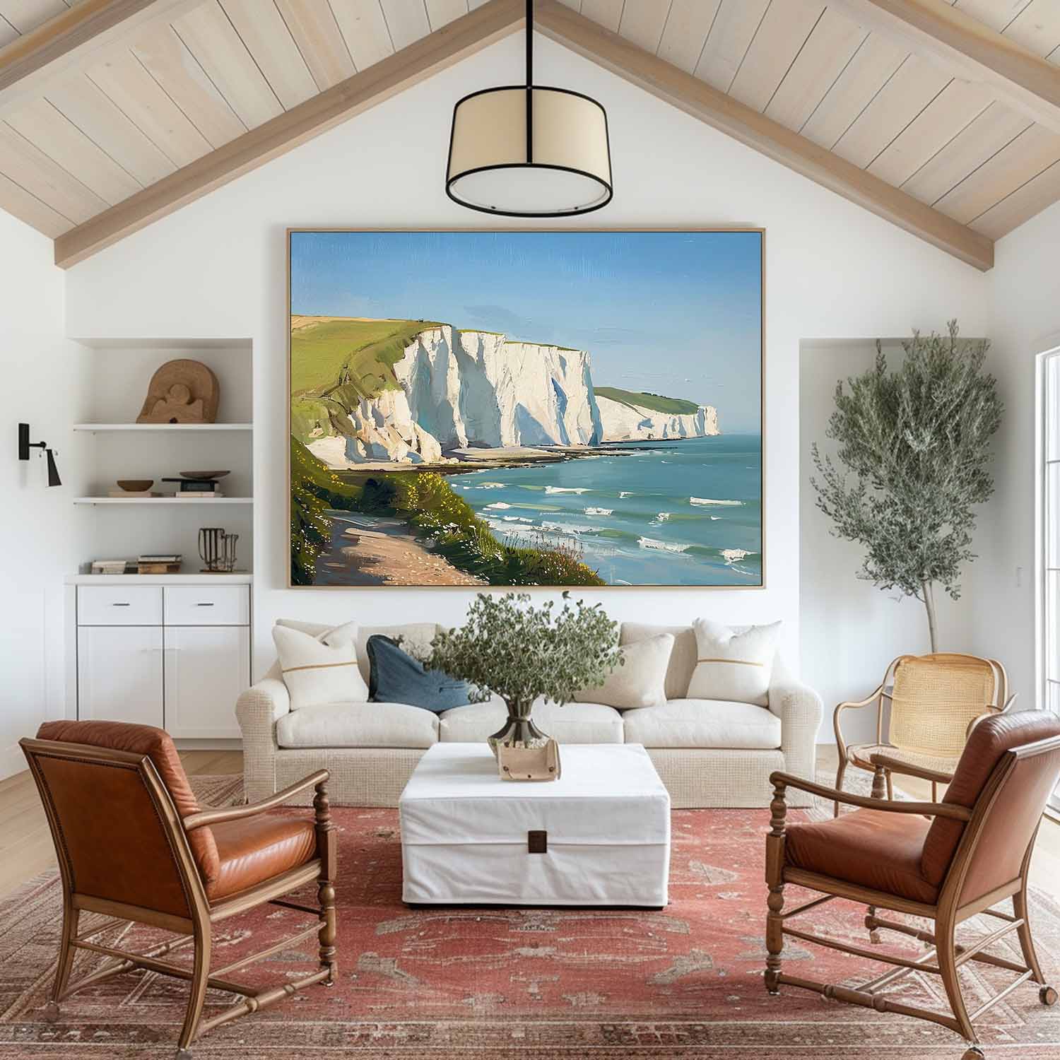 White Cliffs Coastal Oil Painting