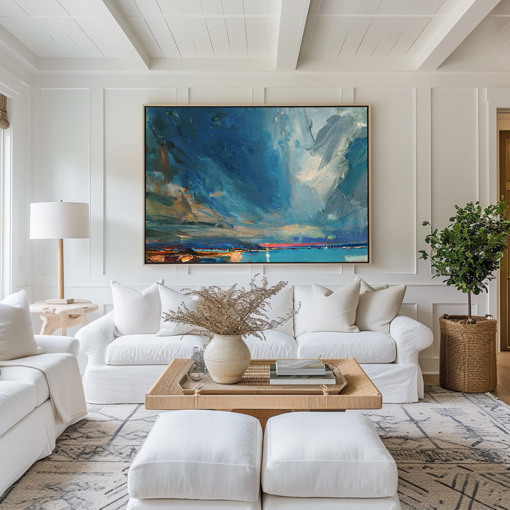 Abstract Coastal Painting ABSH48 - Neutralighting