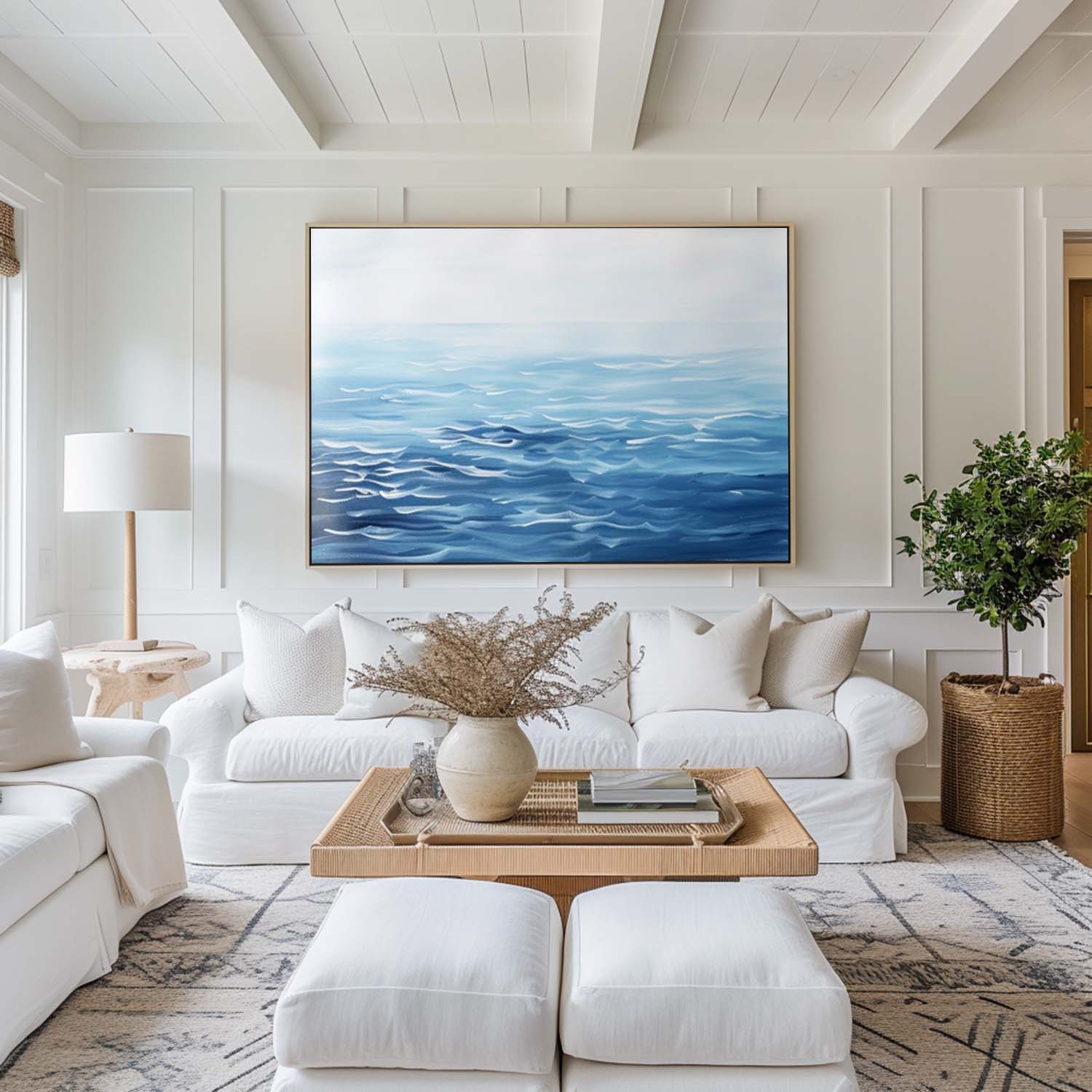 Blue Ocean Wave Horizontal Canvas Wall Art