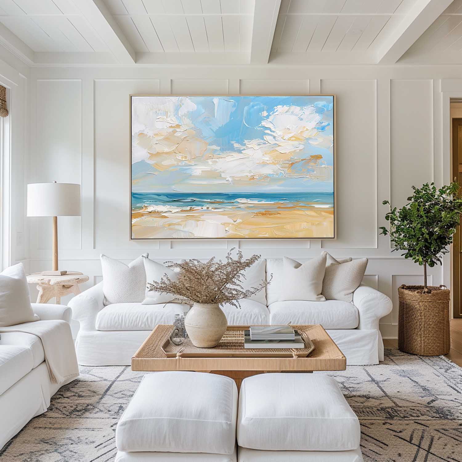 Abstract Coastal Seascape Painting