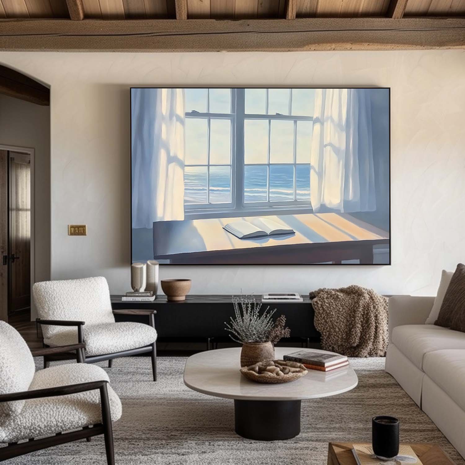 Coastal Window Book Canvas Wall Art