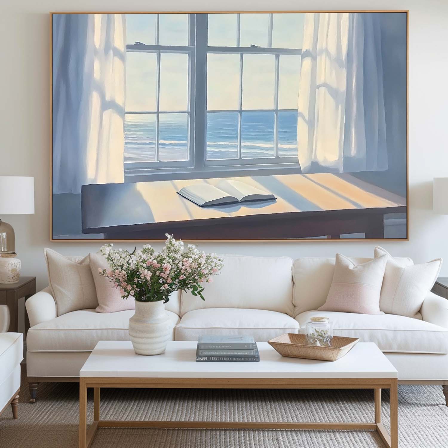 Coastal Window Book Canvas Wall Art