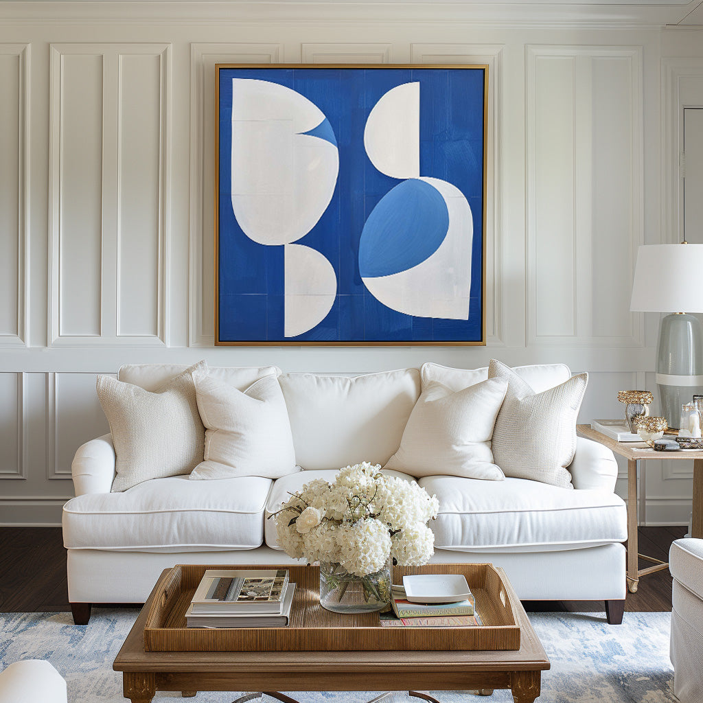 Wall Art Cobalt Organic Shapes