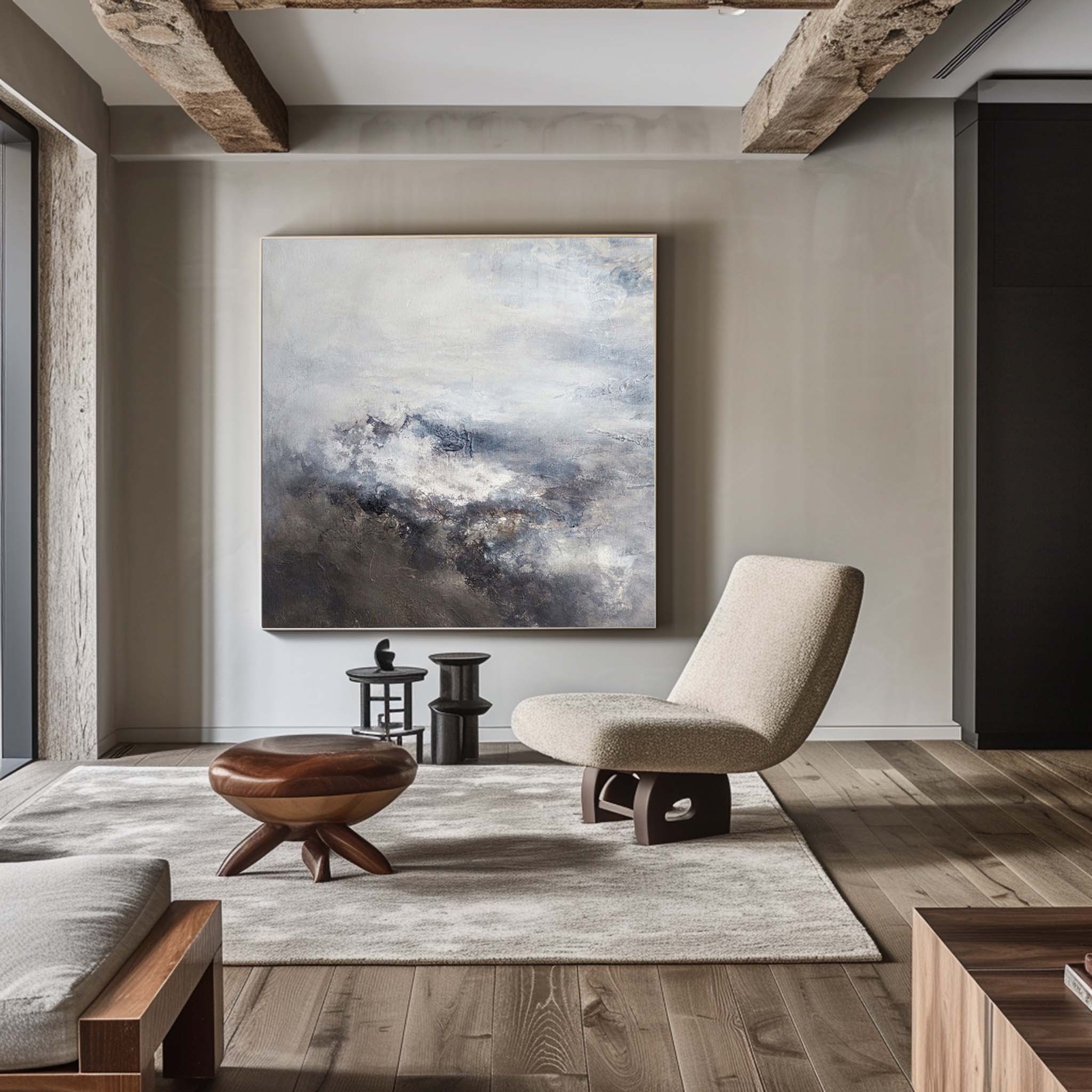 Neutral Abstract Landscape Oil Painting