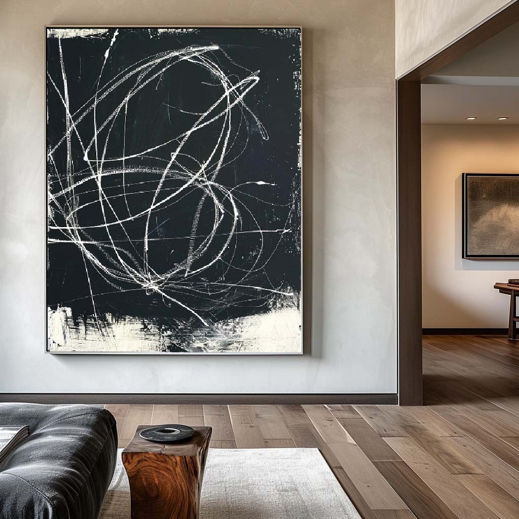 Black Abstract Painting ABAV523 - Neutralighting