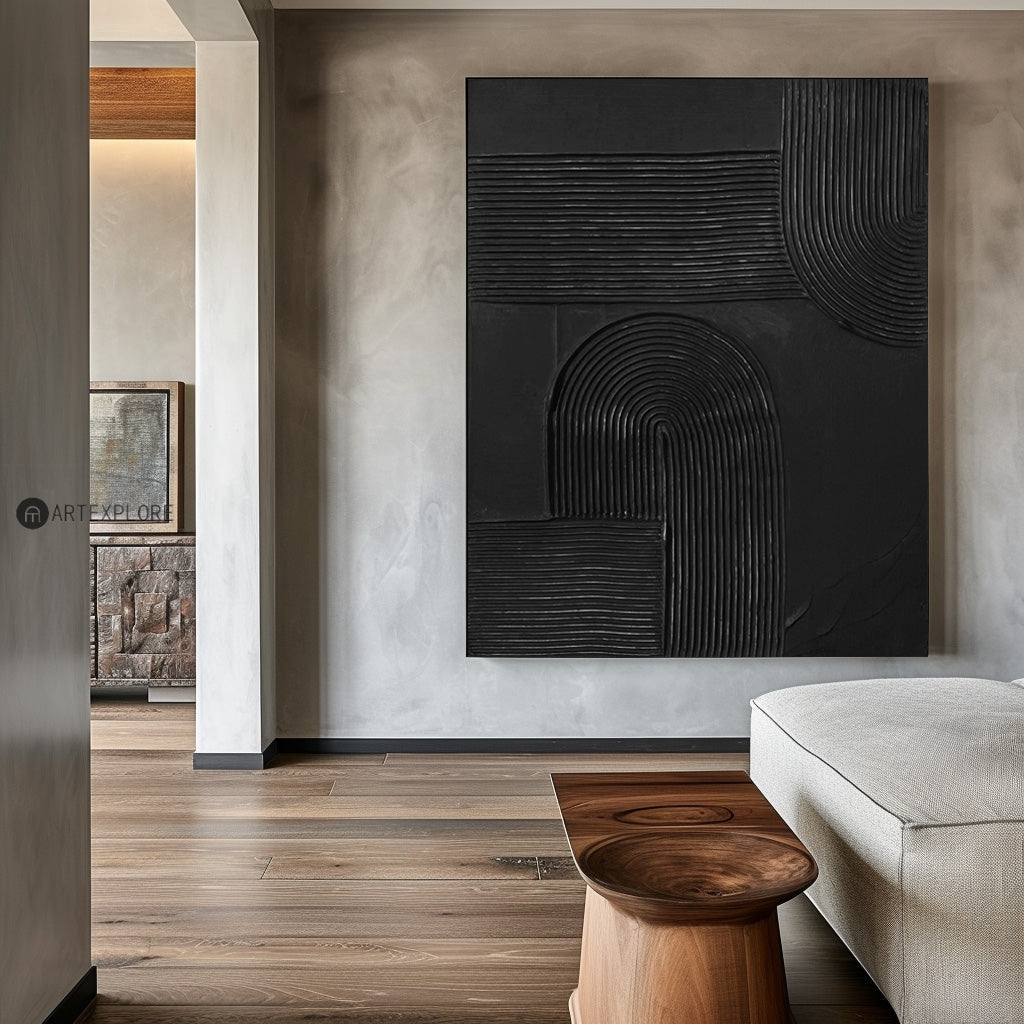 Bren Black Arch Geometric Canvas Art