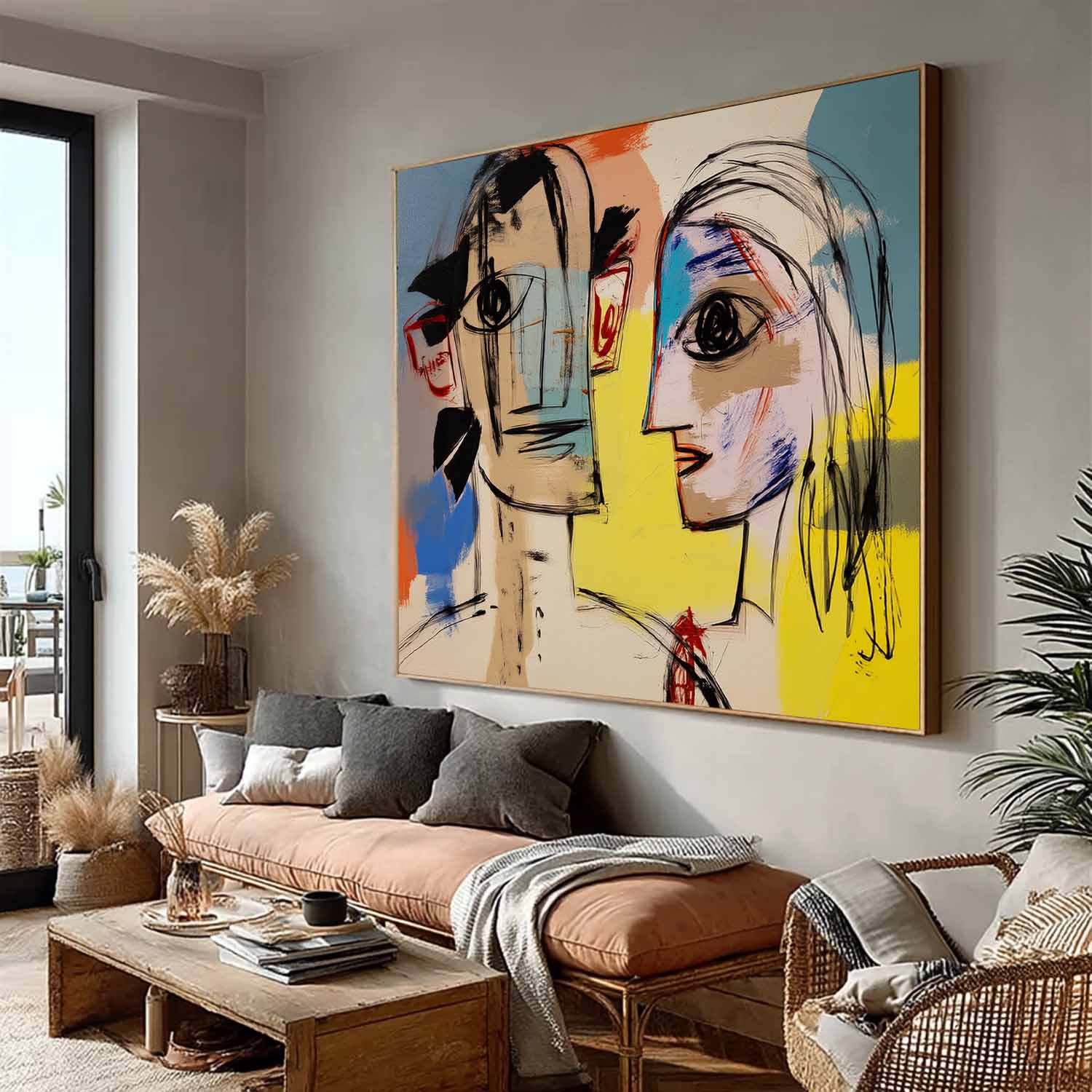 Wall Art Contemporary Cubist Figure Illustration