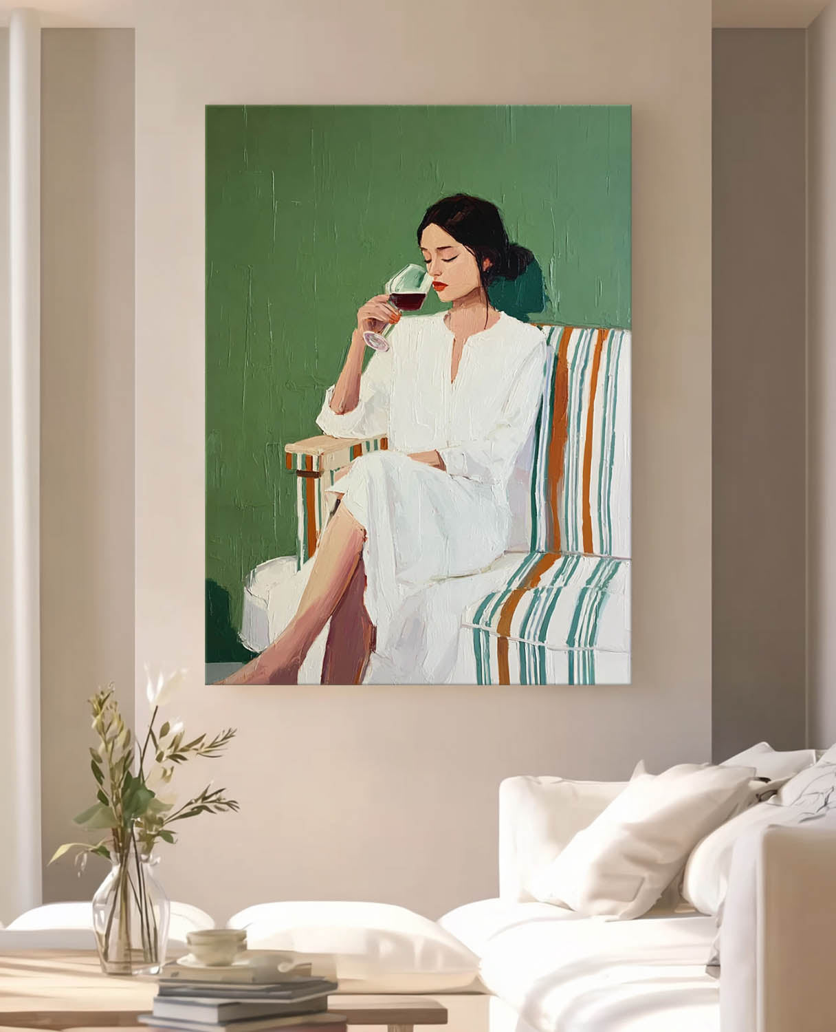 Wall Art Elegant Woman Fashion Intimate Scene