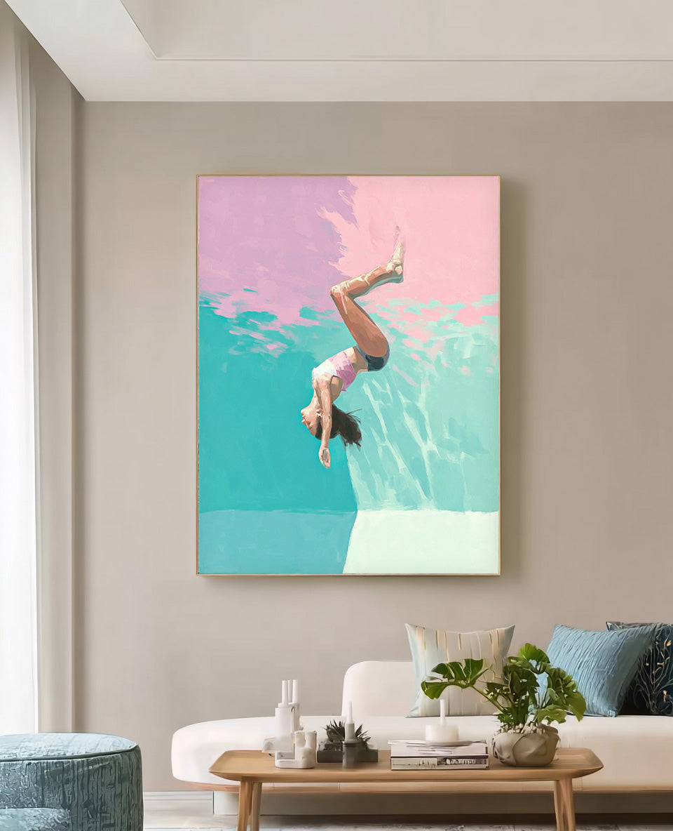 Wall Art Impasto People Vibrant Dynamic Scene