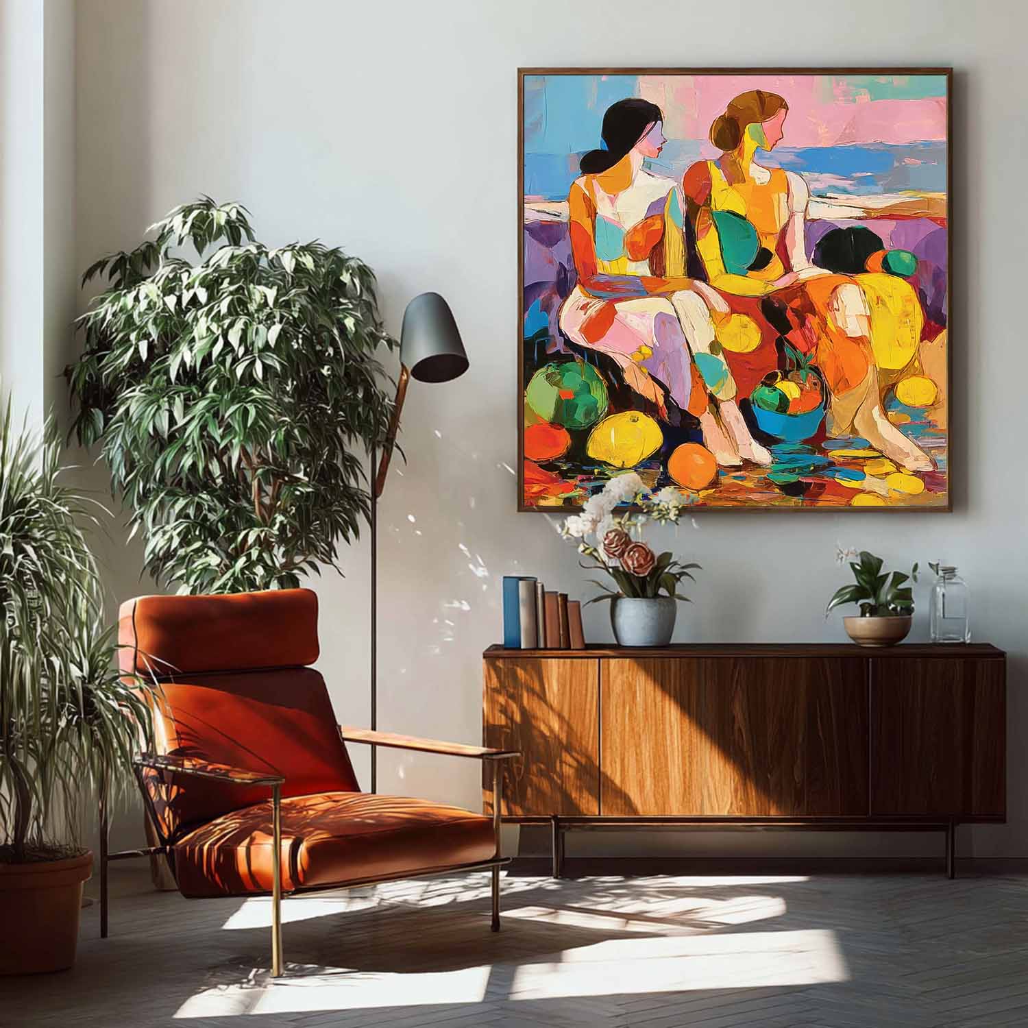 Wall Art People Impasto Retro Lyrical