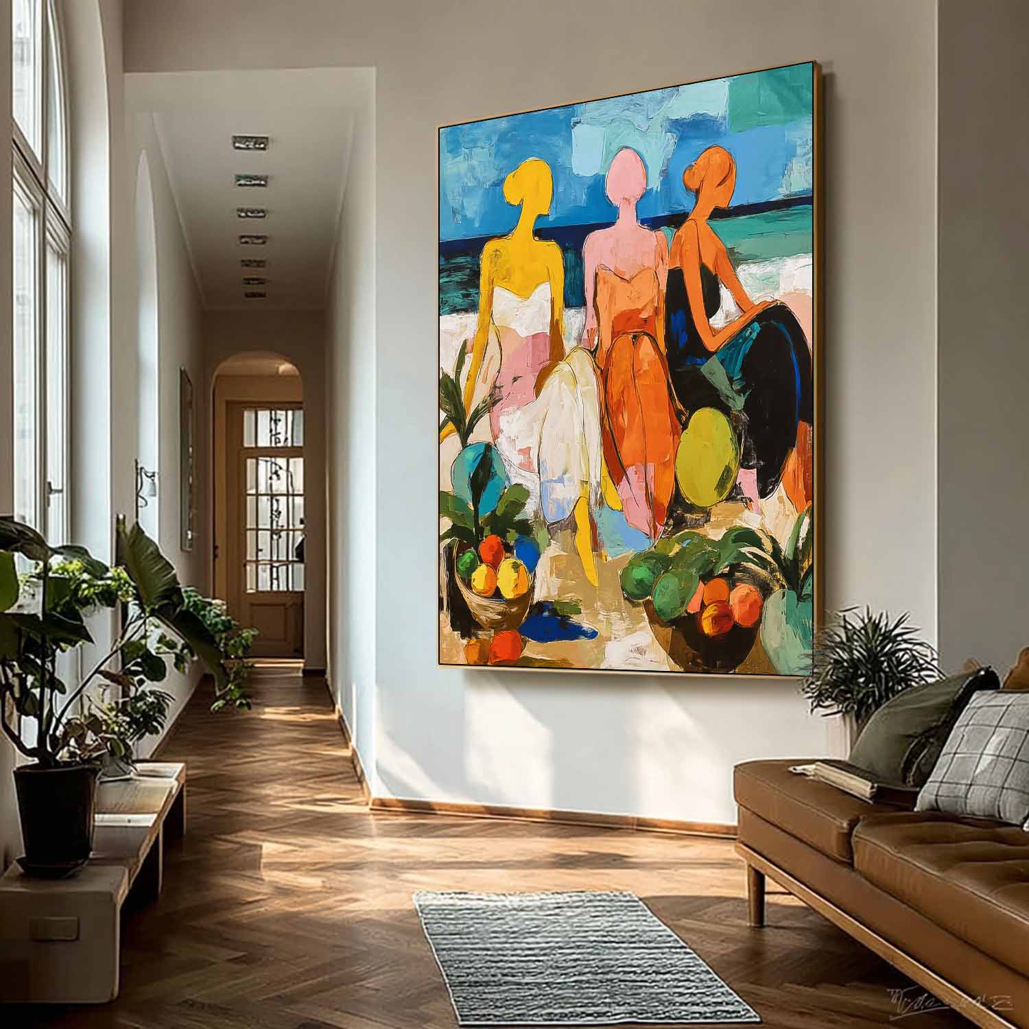 Wall Art People Tropical Island Fruit Joyful