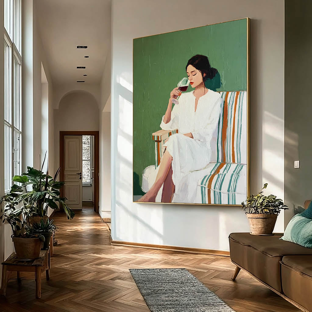 Wall Art Elegant Woman Fashion Intimate Scene