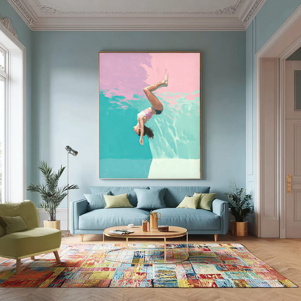Wall Art Impasto People Vibrant Dynamic Scene