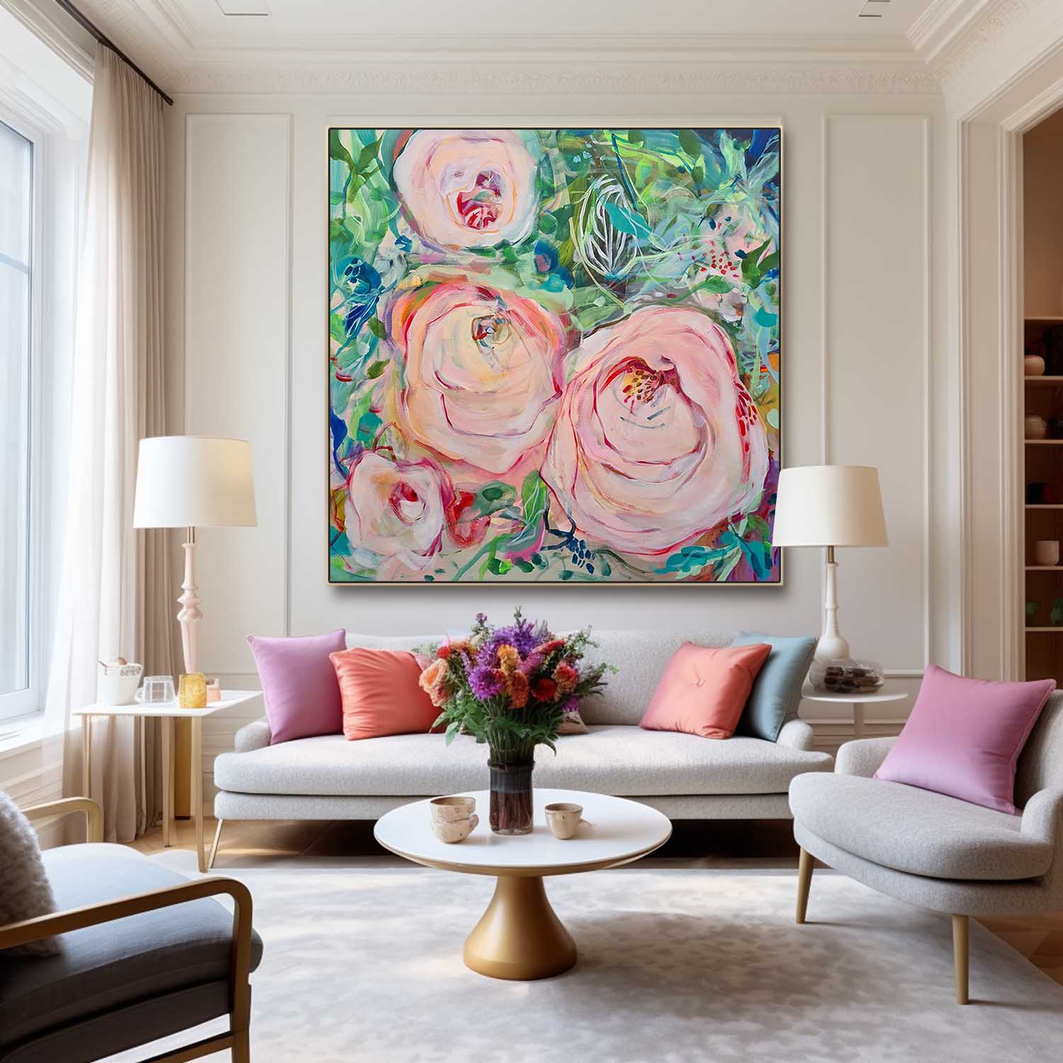 Wall Art Flower Impressionist Romantic Decor