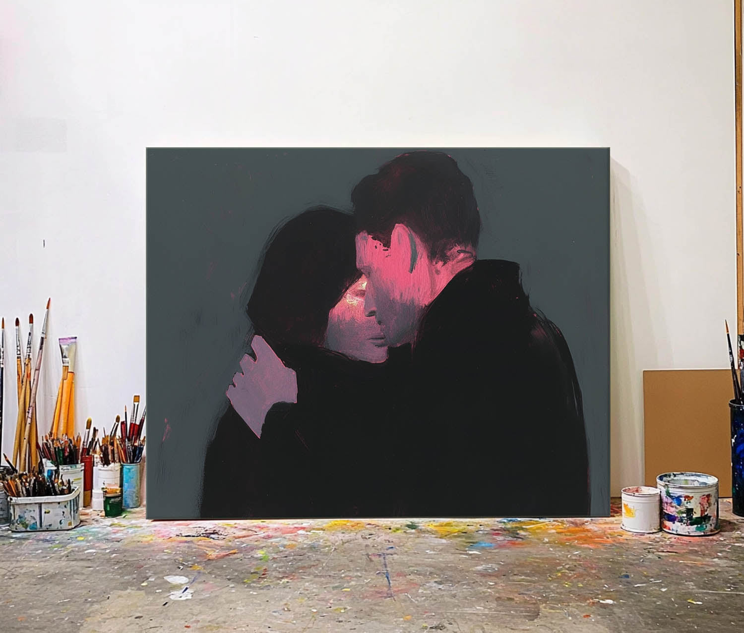 Expressionist Intimacy Painting Moody Modern