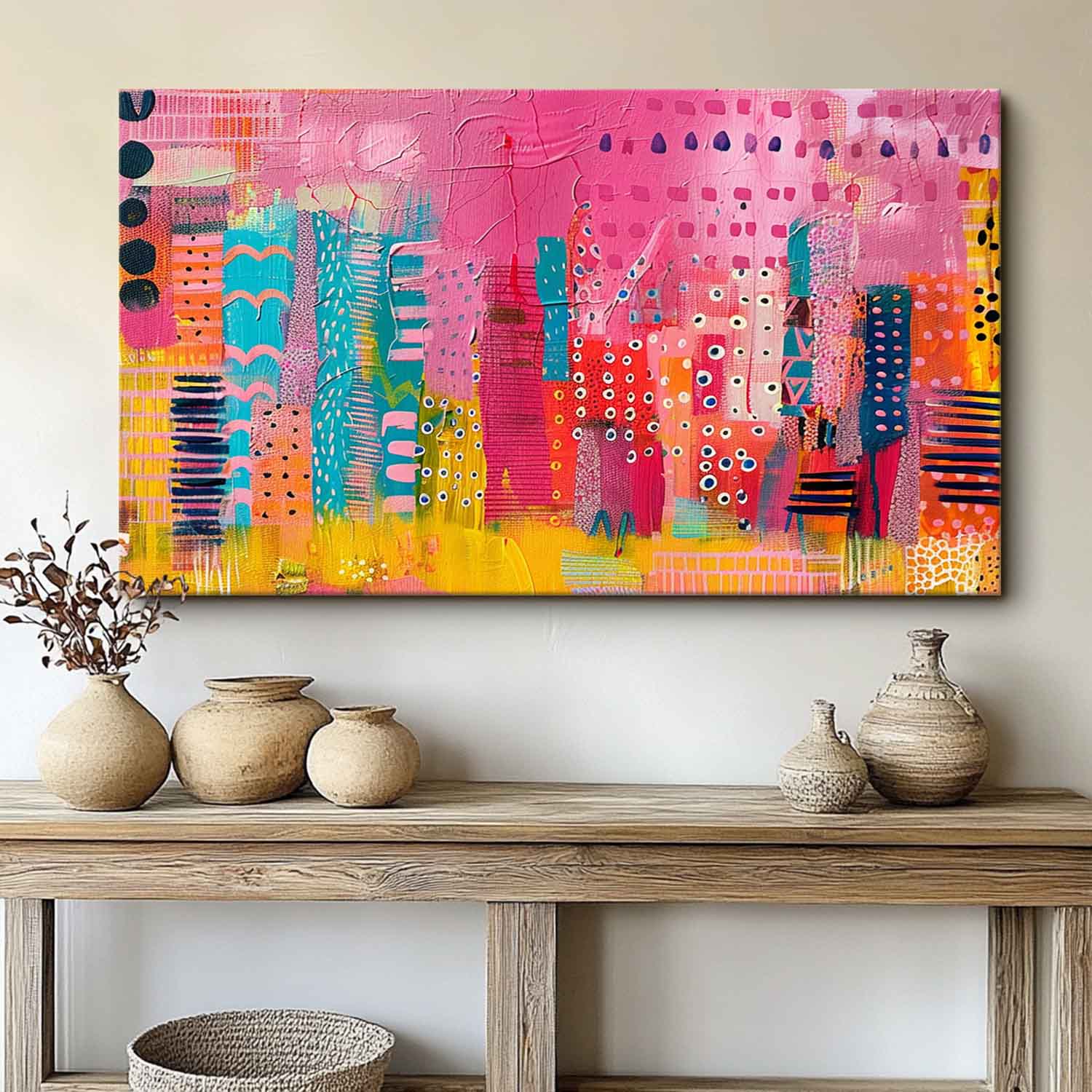 Wall Art Abstract Bohemian Mixed Media