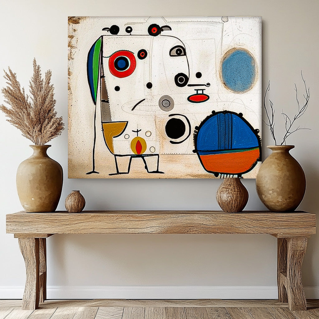 Joan Miró Style Surrealist Abstract Painting