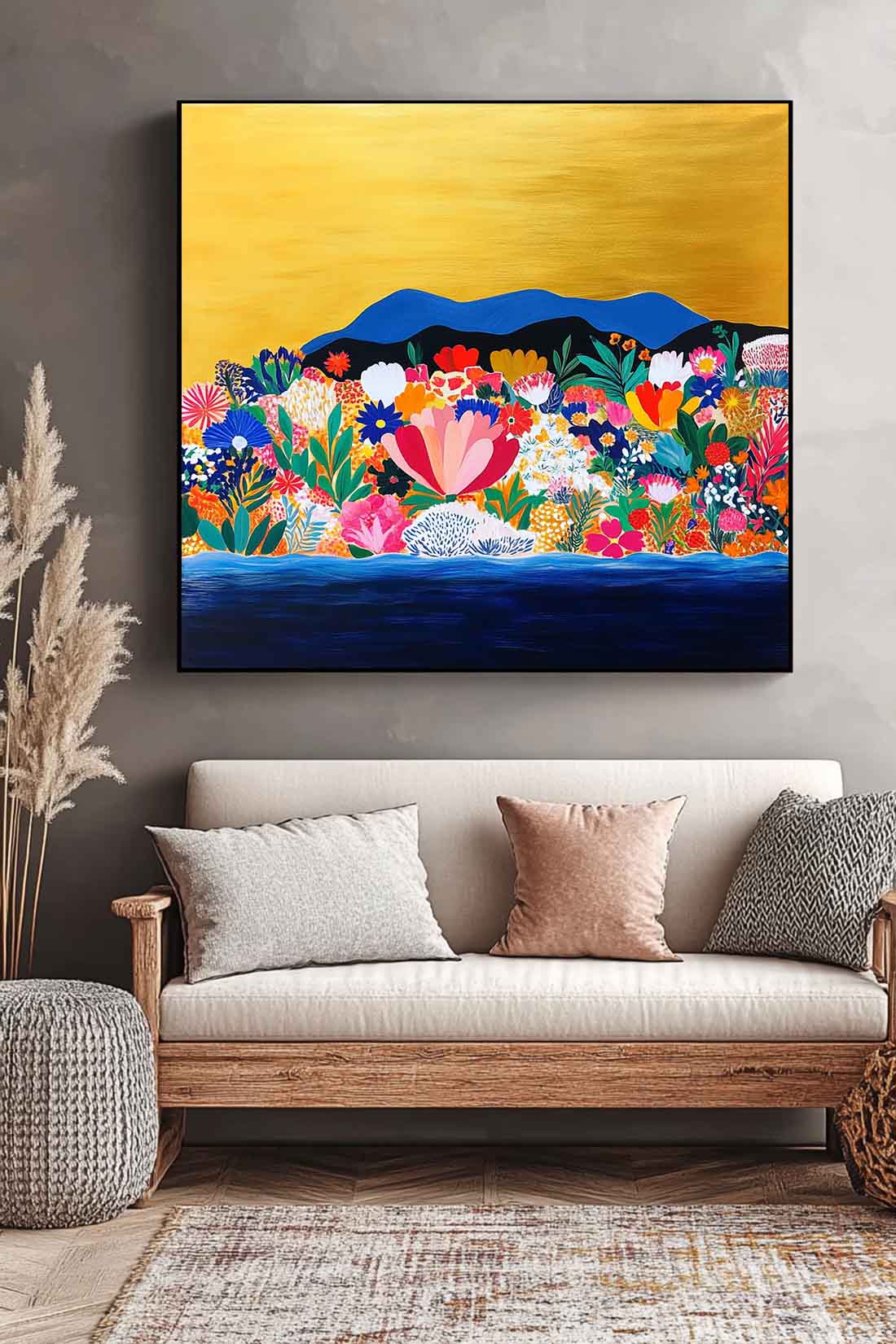 Wall Art Flower Gilded Mountain Opulent