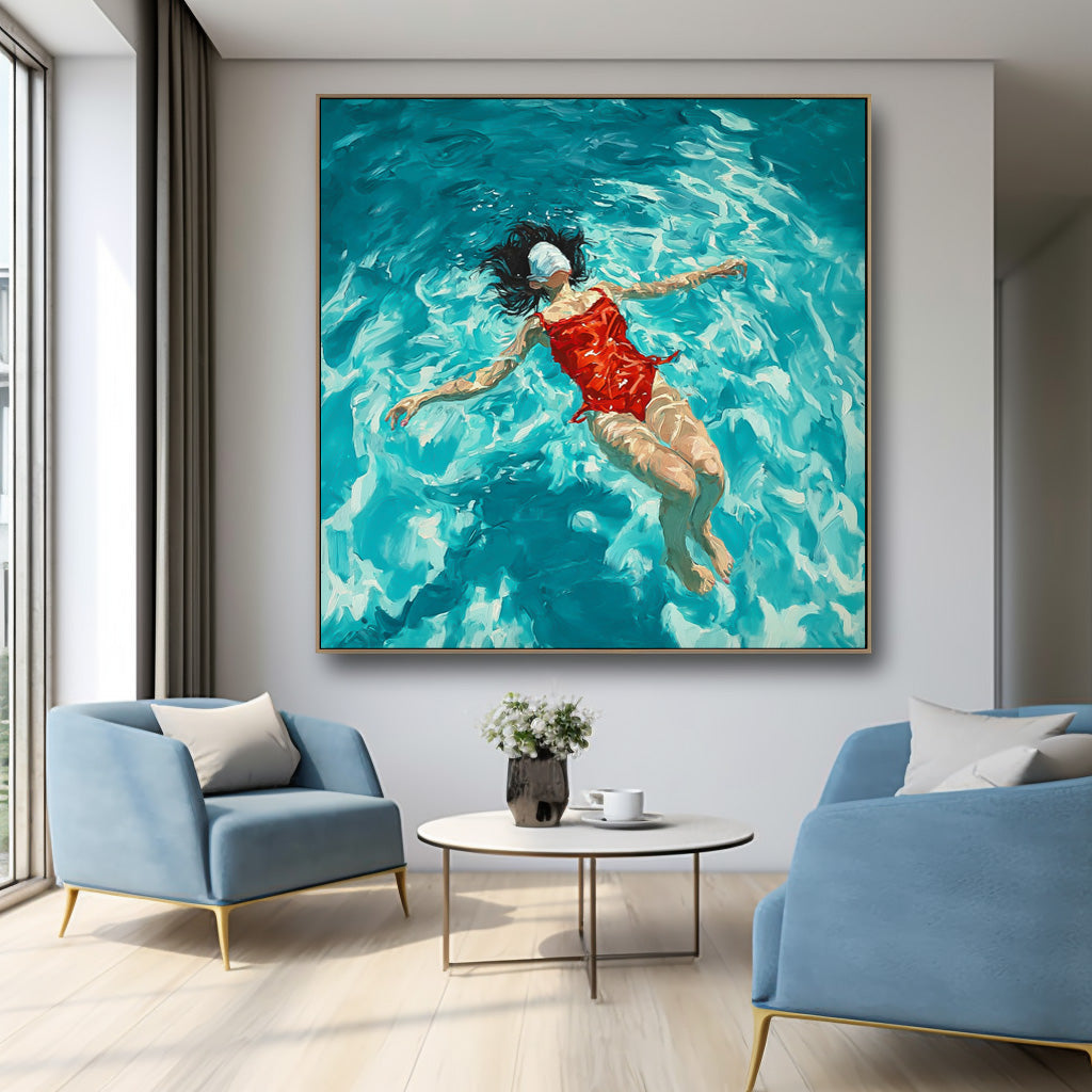 Wall Art People Swimmer Soft Ethereal