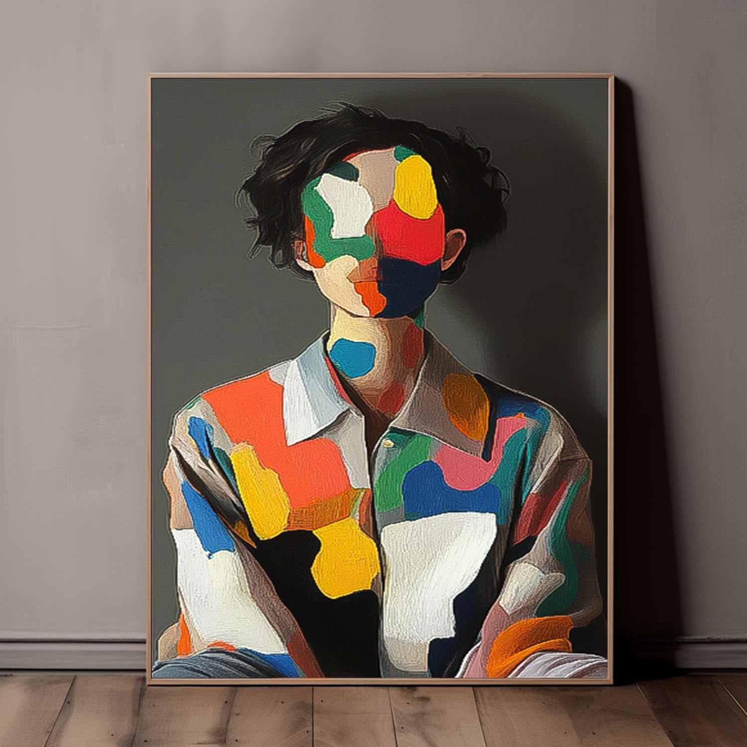 Abstract Color Block Portrait Modern Figurative