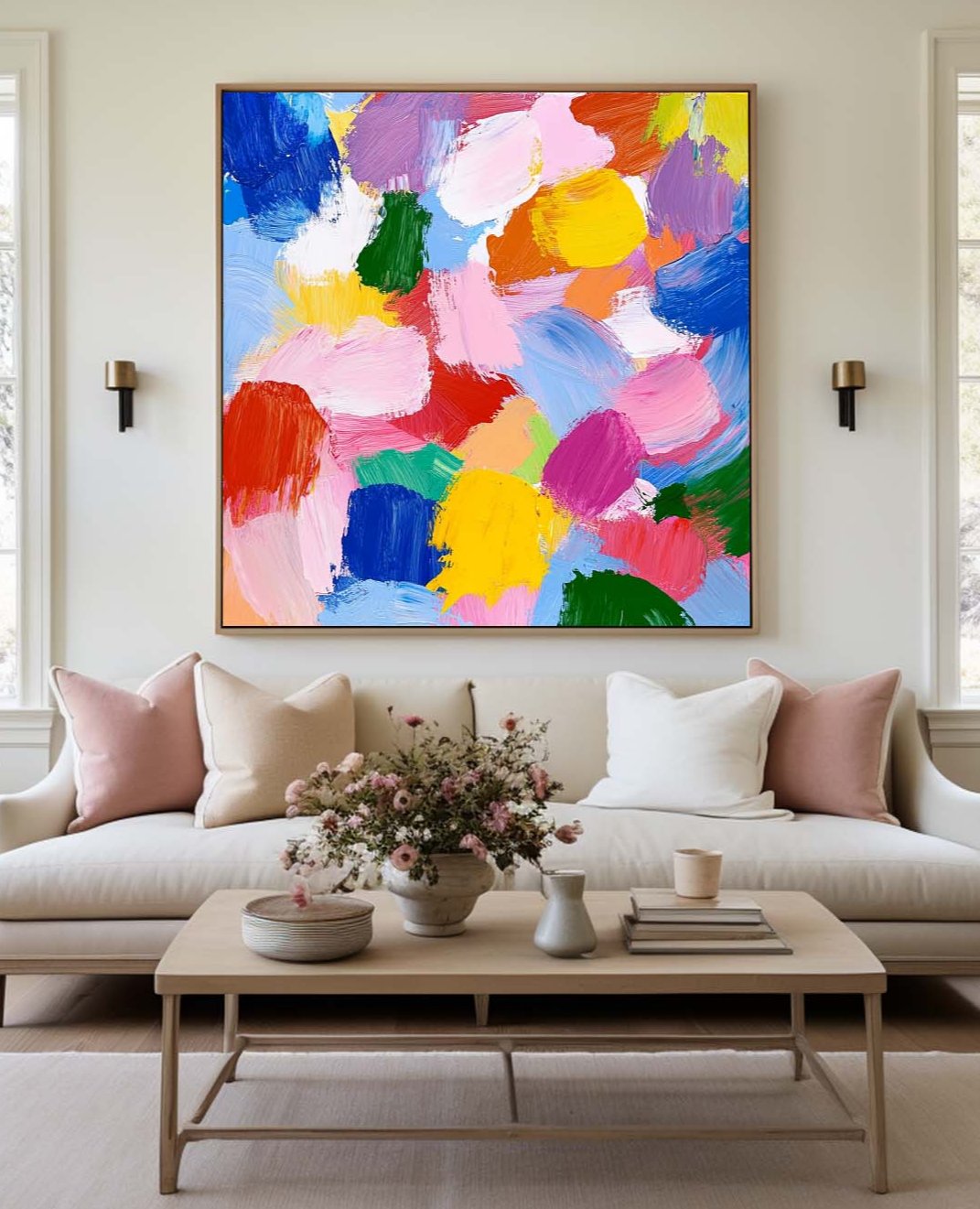 Bright Abstract Expression Canvas Wall Art