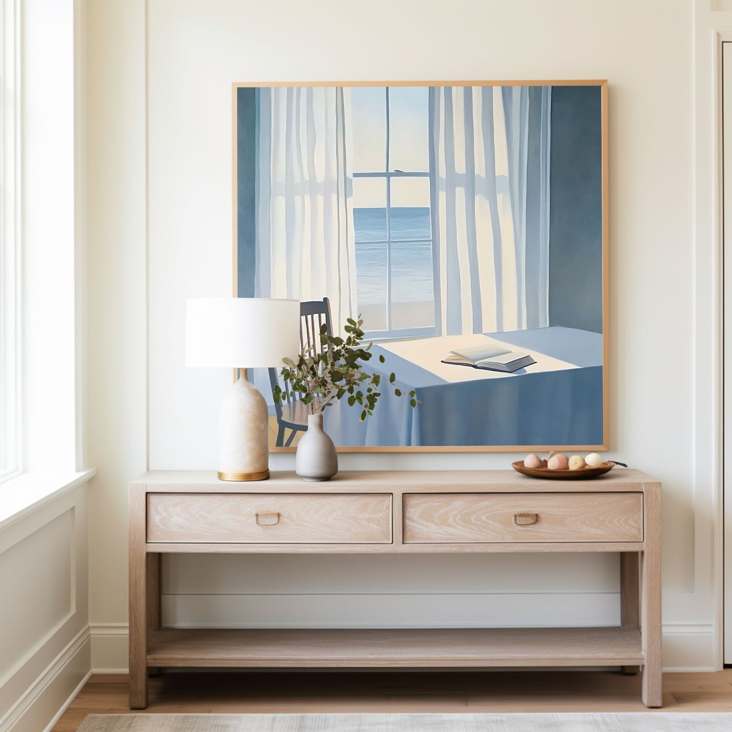 Coastal Window View Canvas Wall Art