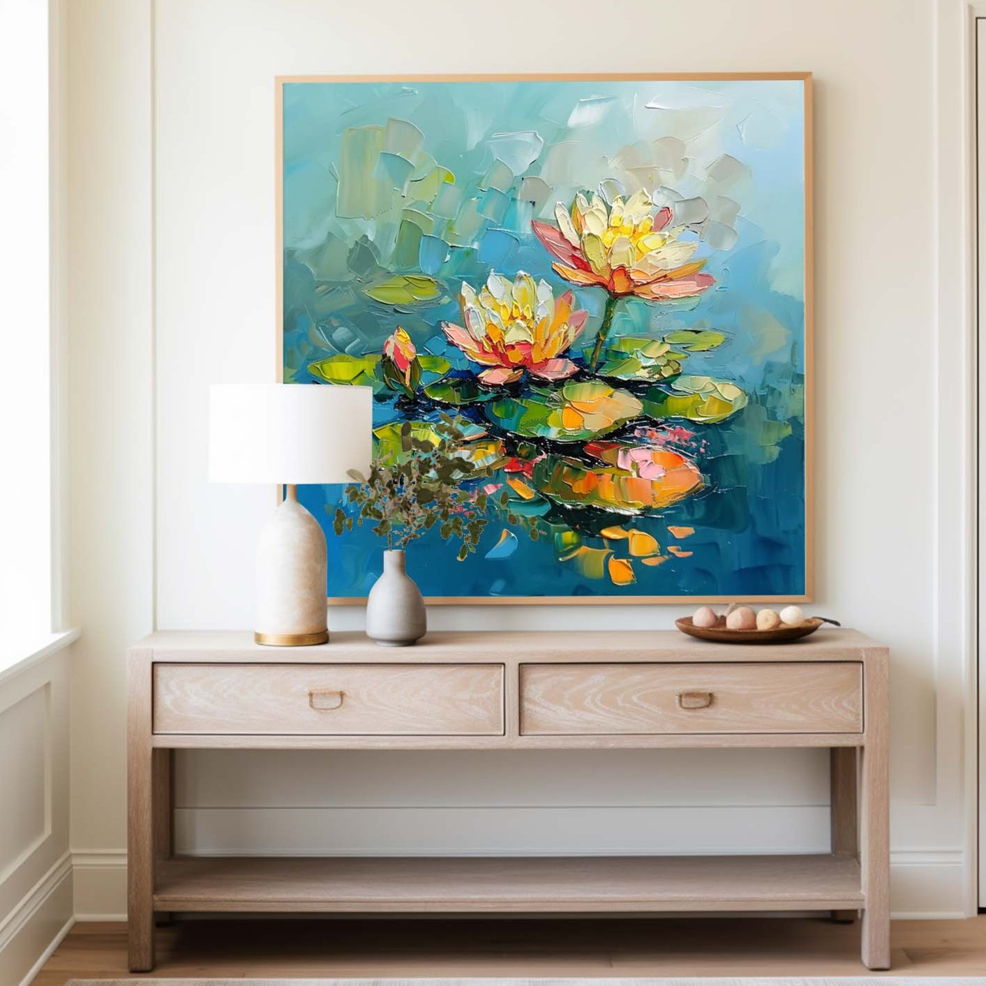 Colorful Lotus Flower Abstract Painting