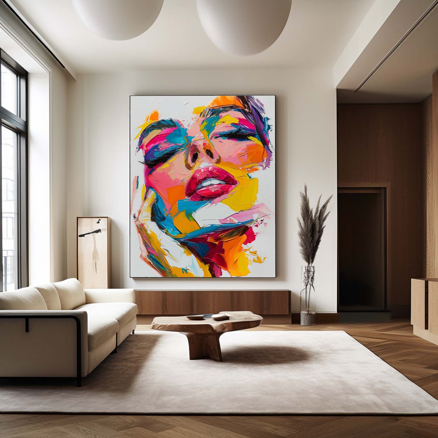 Colorful Female Portrait Abstract Painting