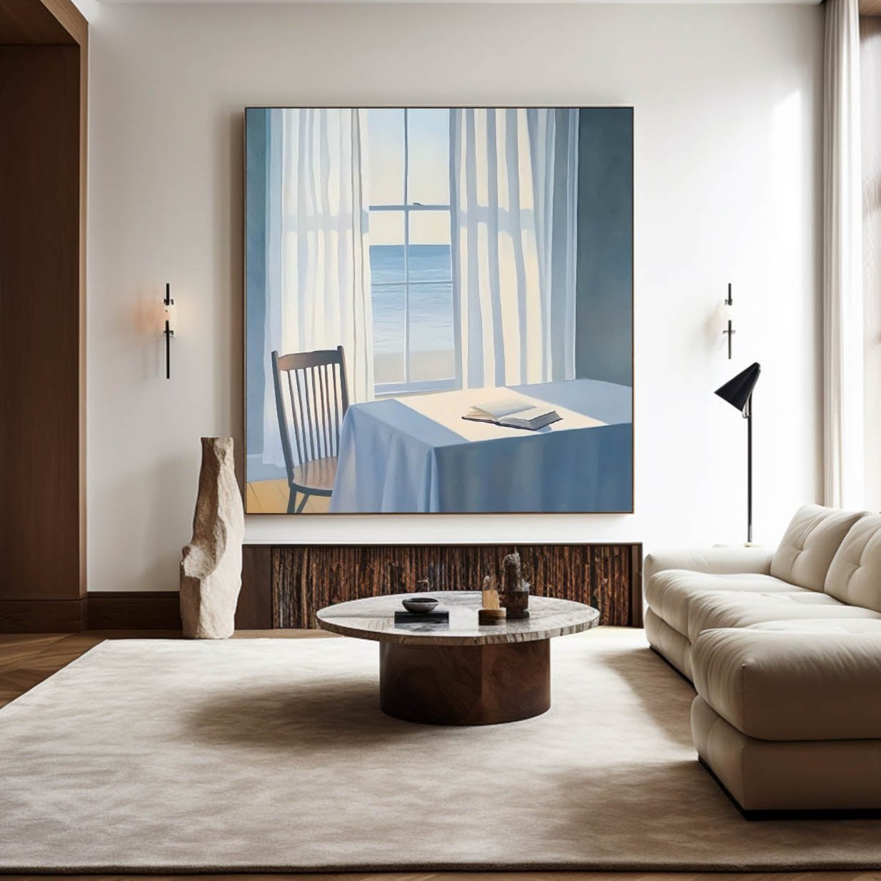 Coastal Window View Canvas Wall Art