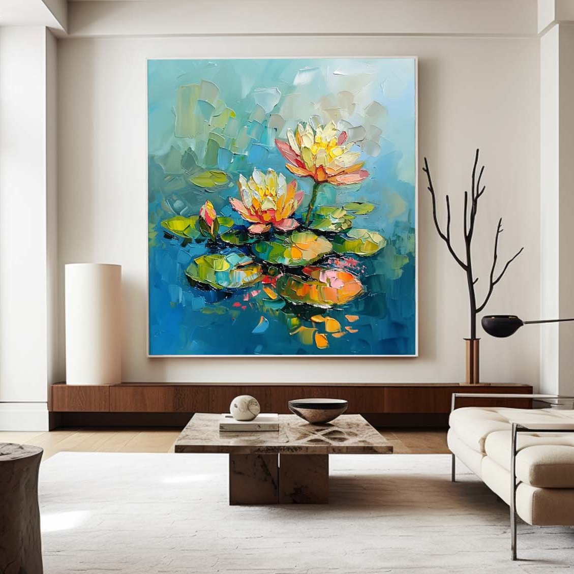 Colorful Lotus Flower Abstract Painting