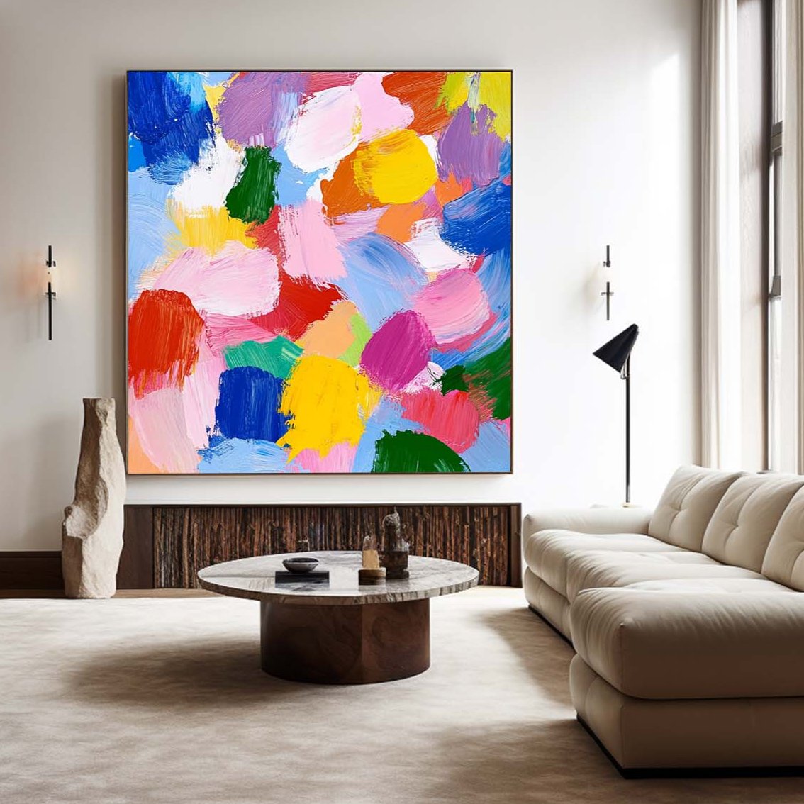 Bright Abstract Expression Canvas Wall Art