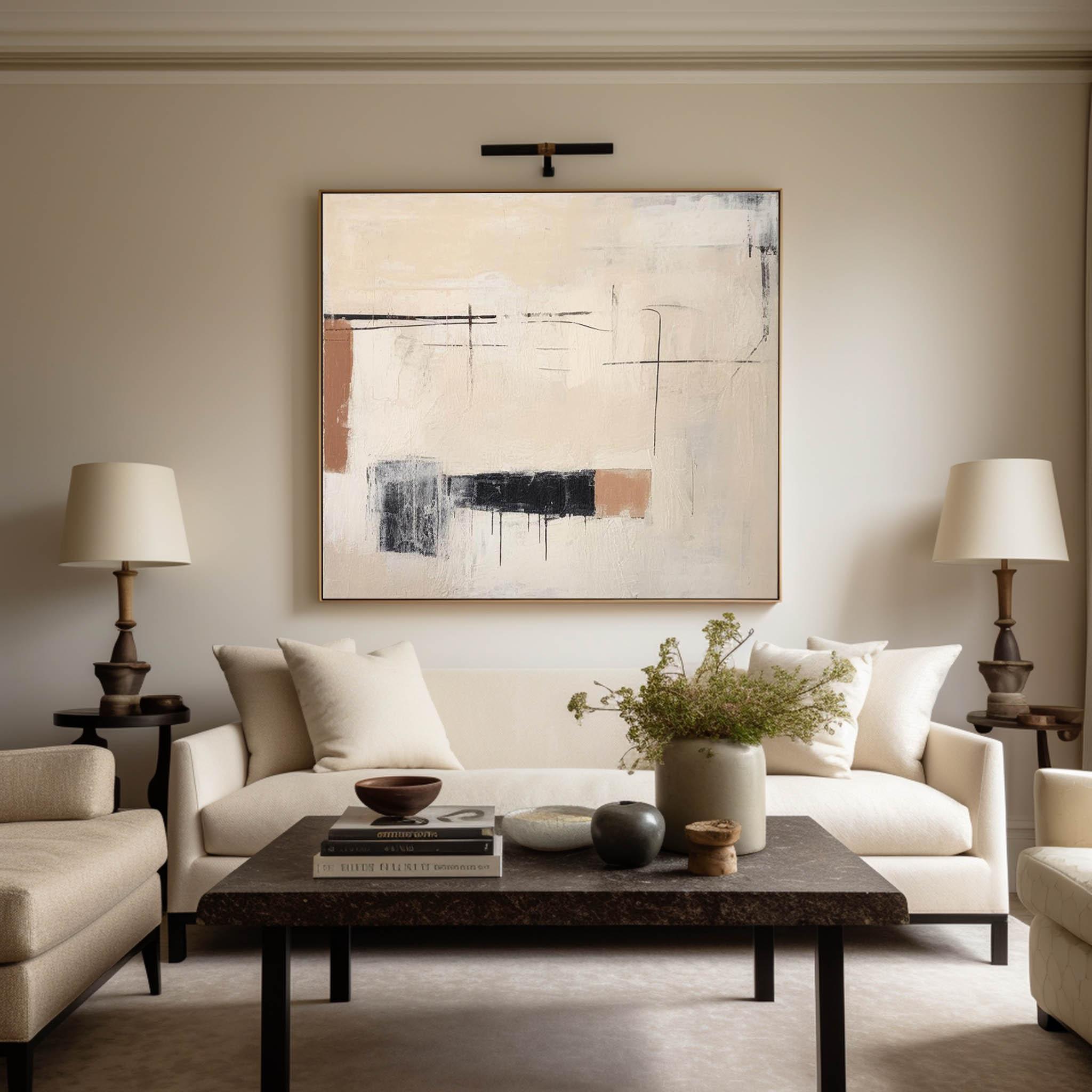 Textured Terracotta Abstract Oil Painting