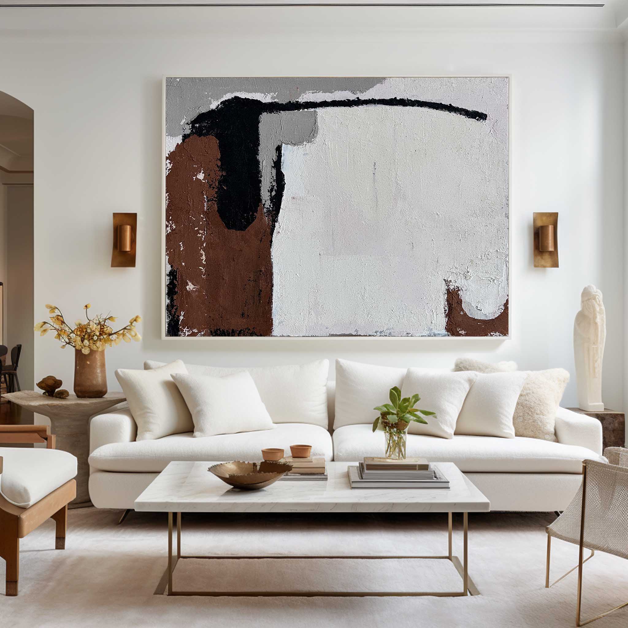 Earth‑Hue Brush Stroke Abstract Modern Statement Art