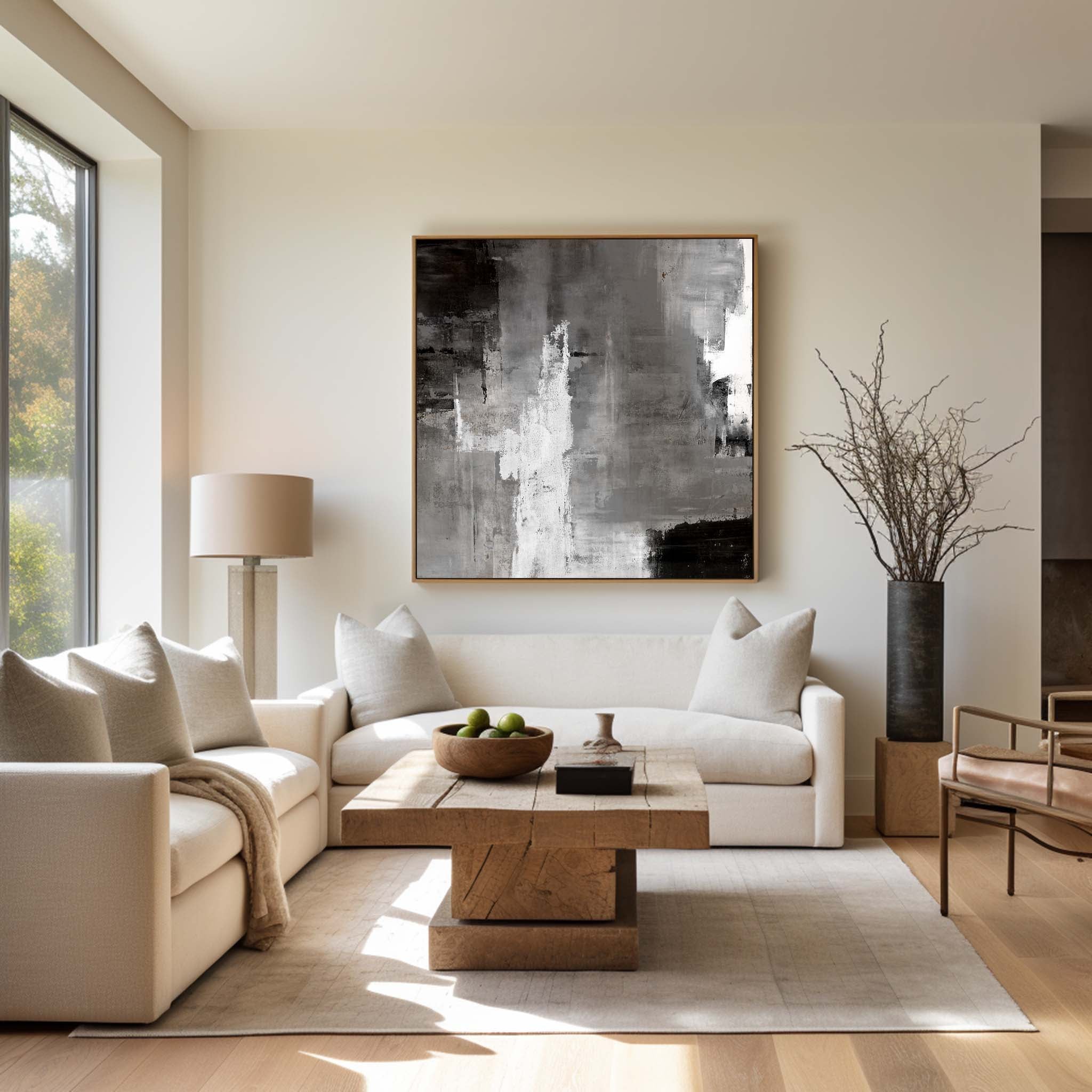Black White Gey Abstract Art