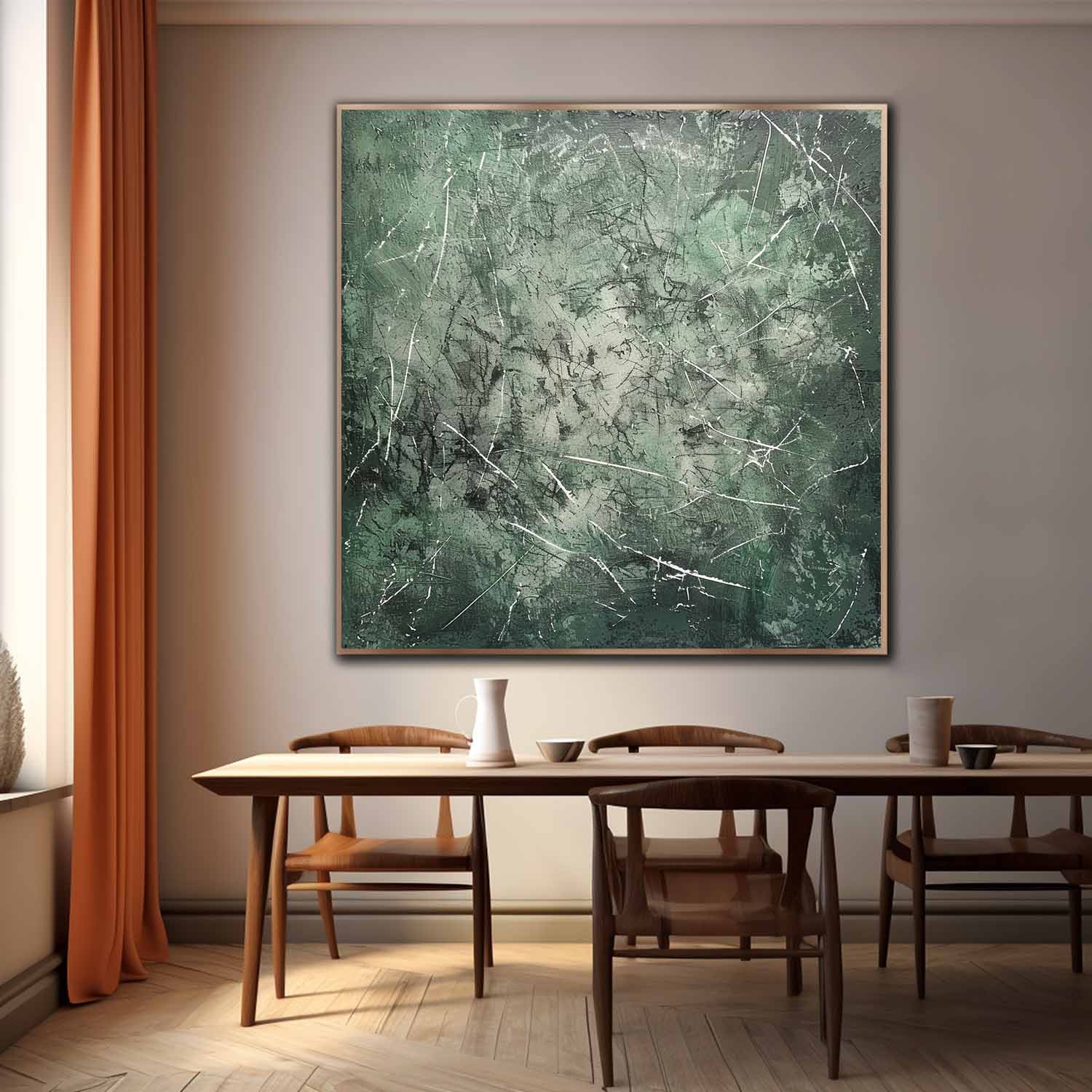 Wall Art Ethereal Misty Green Atmosphere Transition