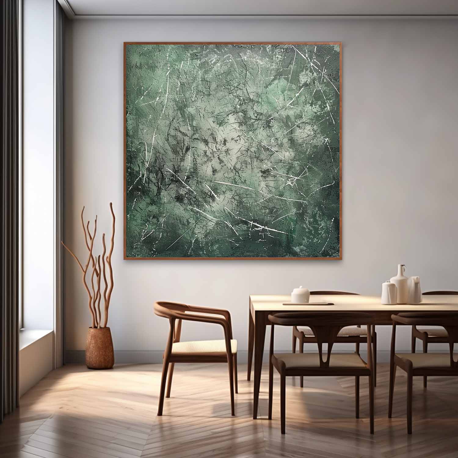 Wall Art Ethereal Misty Green Atmosphere Transition