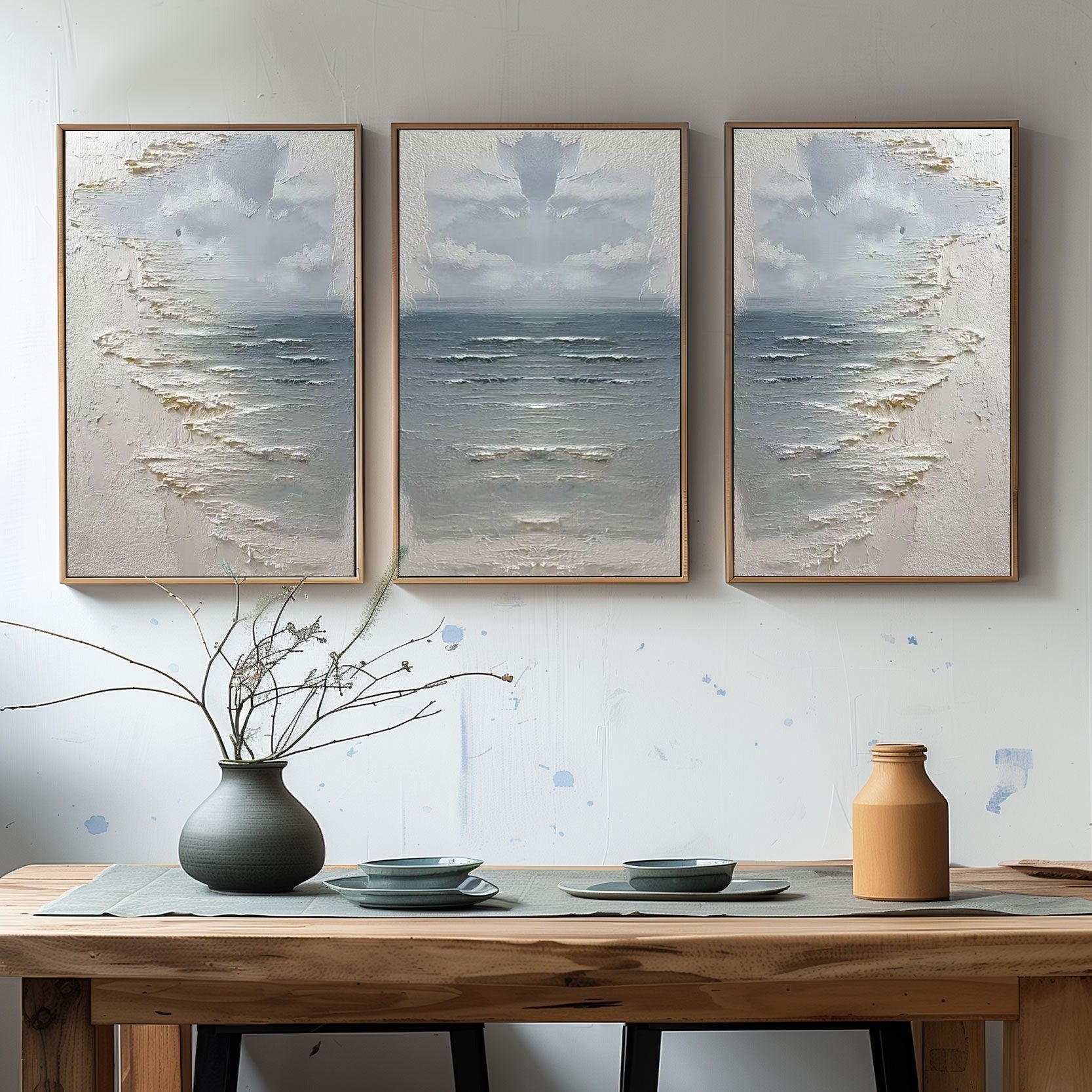 Wall Art Abstract Seascape 3-Piece Coastal