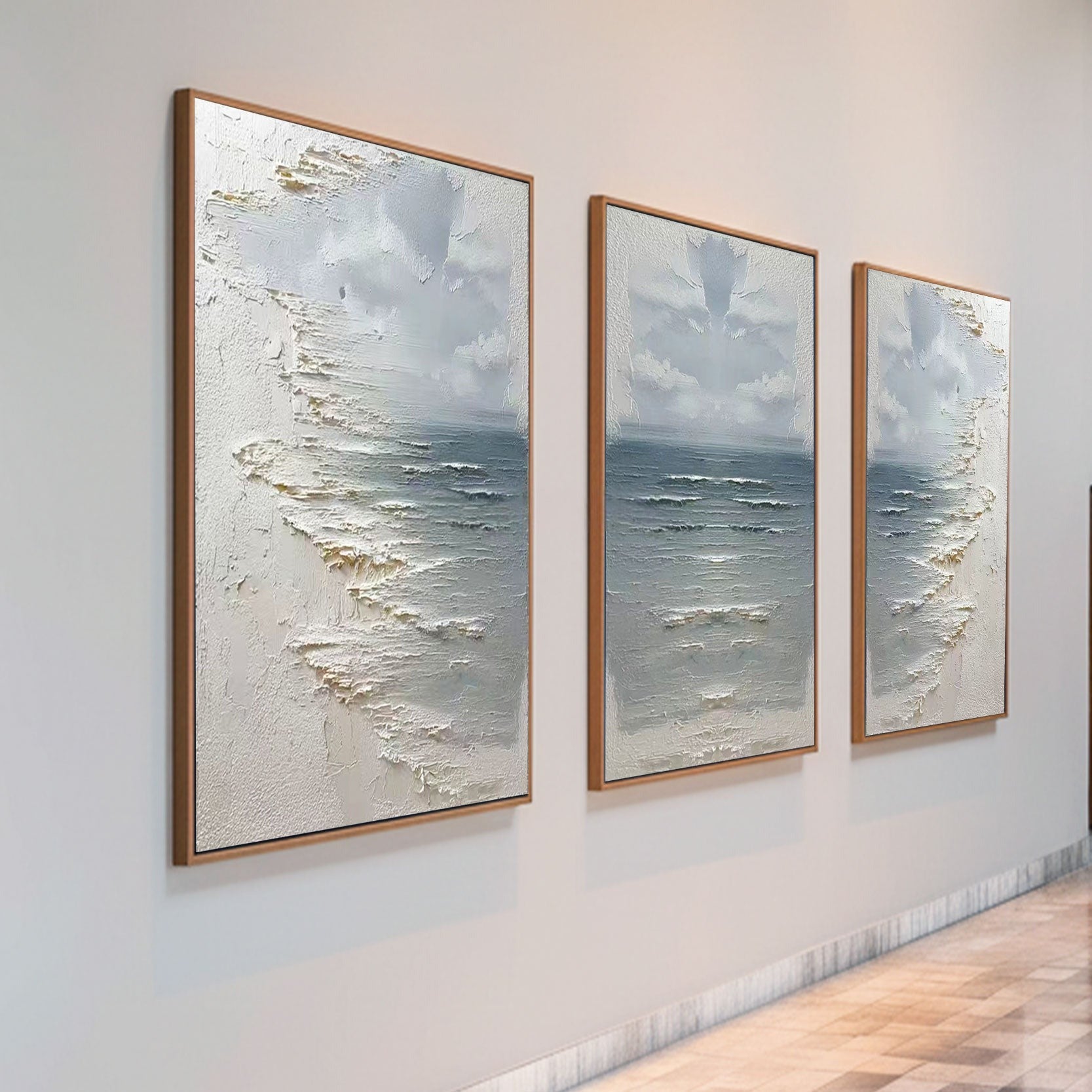 Wall Art Abstract Seascape 3-Piece Coastal