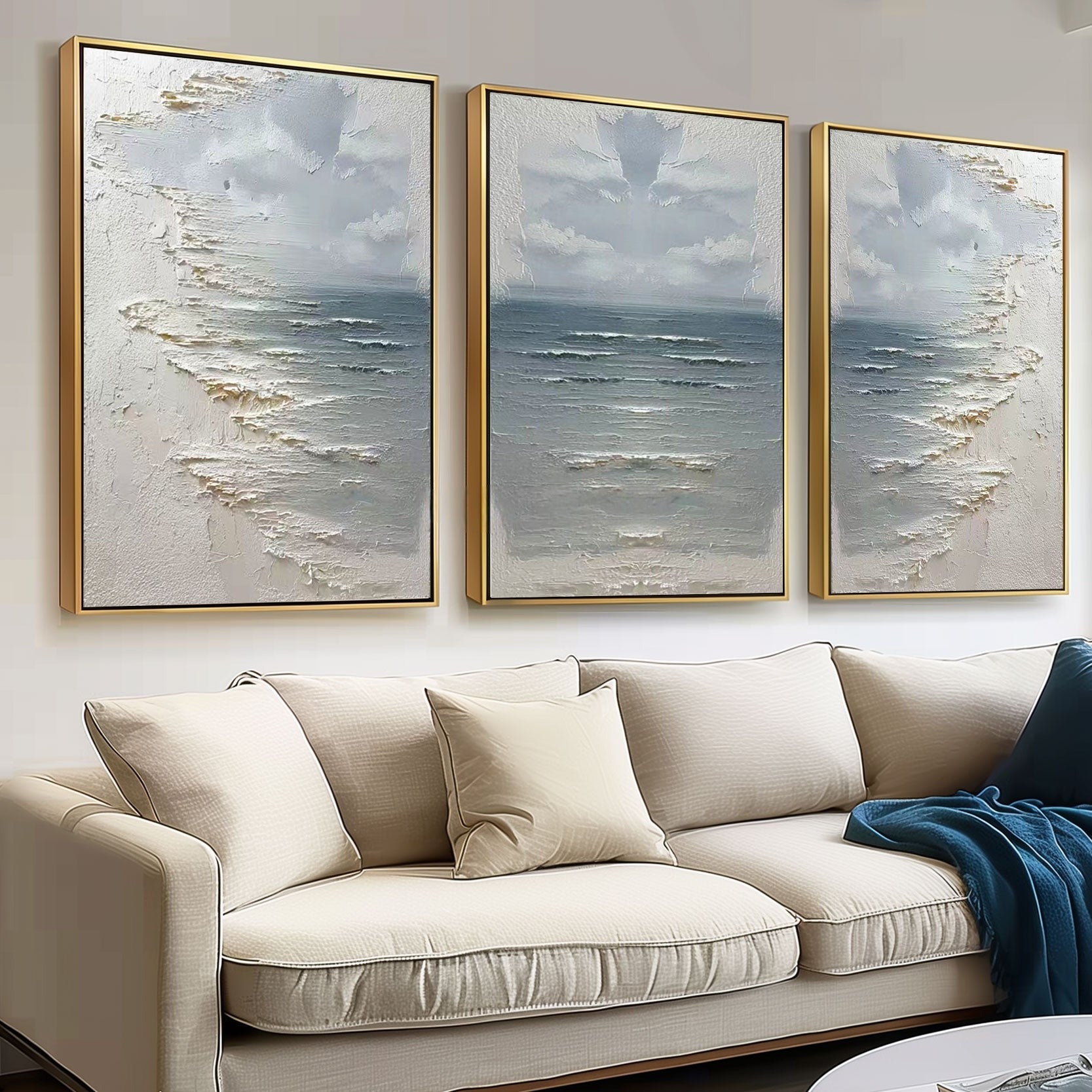 Wall Art Abstract Seascape 3-Piece Coastal